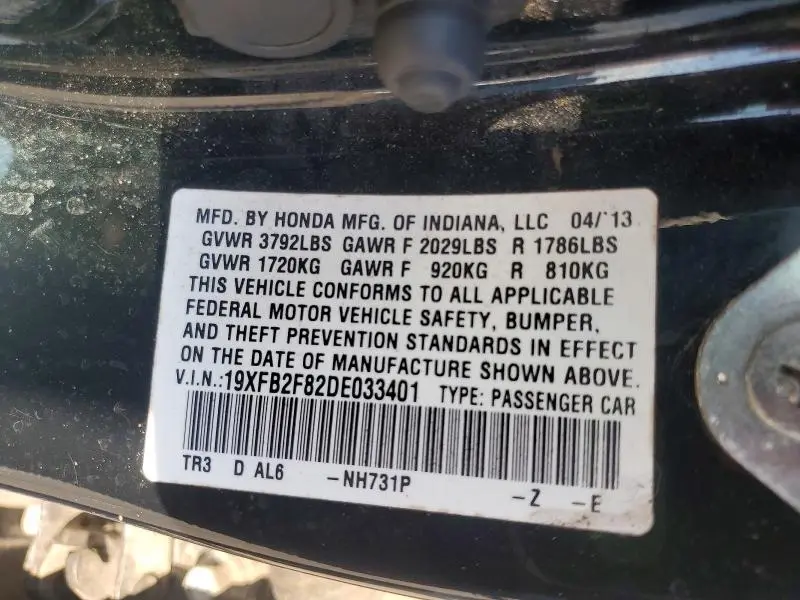 2013 HONDA CIVIC EX  