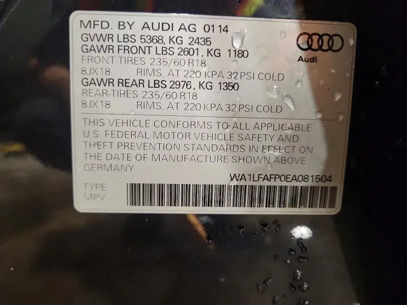 2014 AUDI Q5 PREMIUM PLUS  