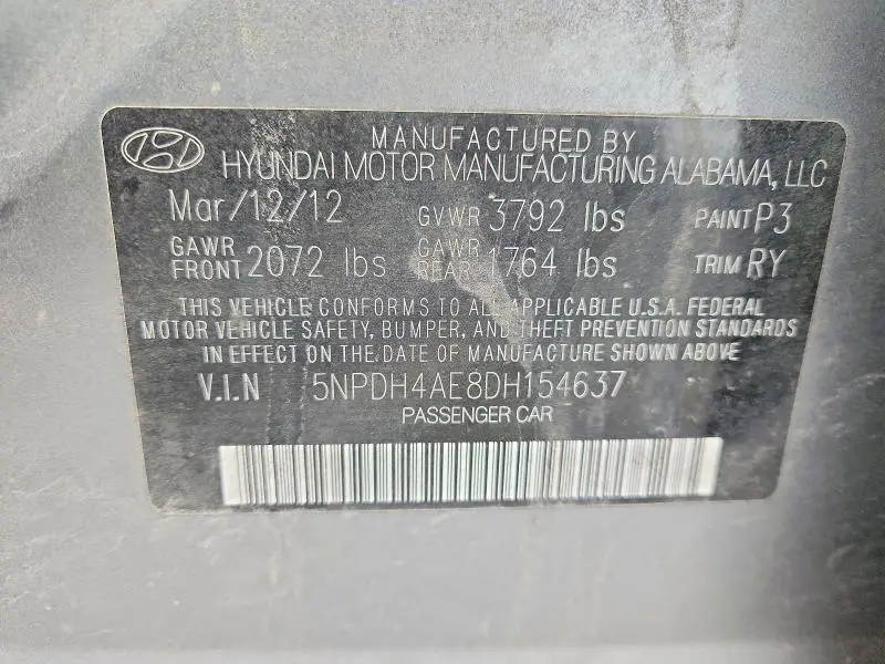 2013 HYUNDAI ELANTRA LIMITED  