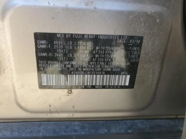 2015 SUBARU OUTBACK 2.5I LIMITED  