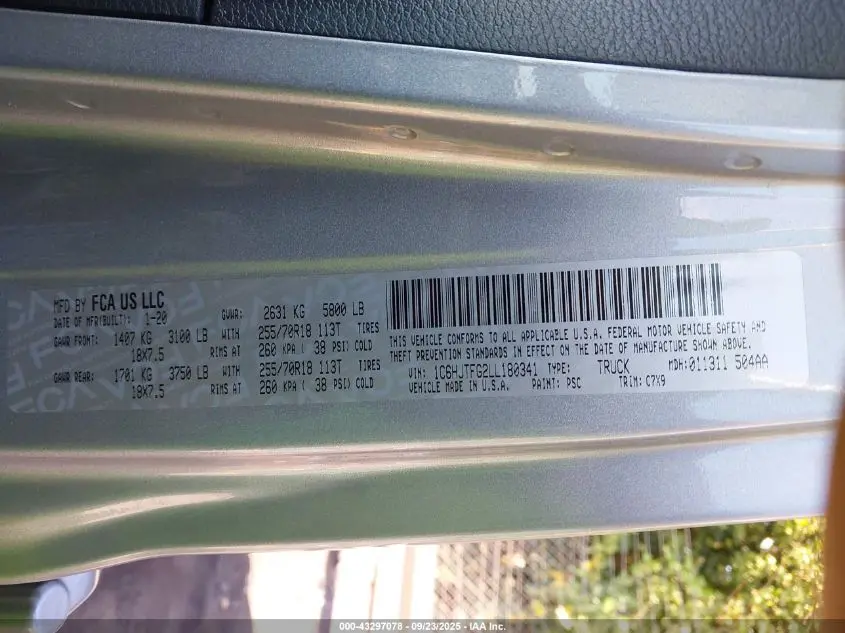 2020 JEEP GLADIATOR OVERLAND 4X4