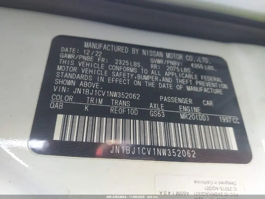 2022 NISSAN ROGUE SPORT SL FWD XTRONIC CVT