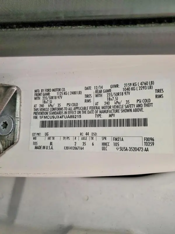 2015 FORD ESCAPE TITANIUM  