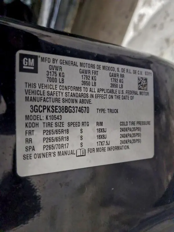 2011 CHEVROLET SILVERADO K1500 LT  