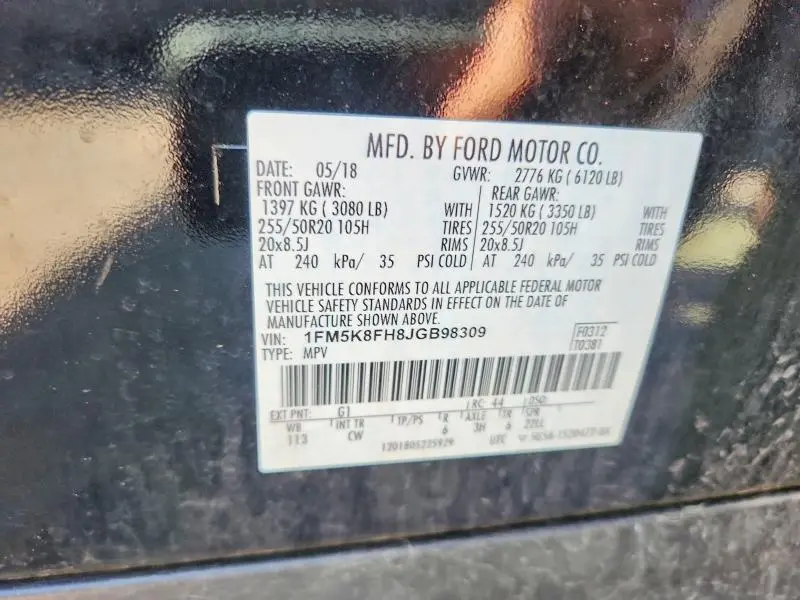 2018 FORD EXPLORER LIMITED  