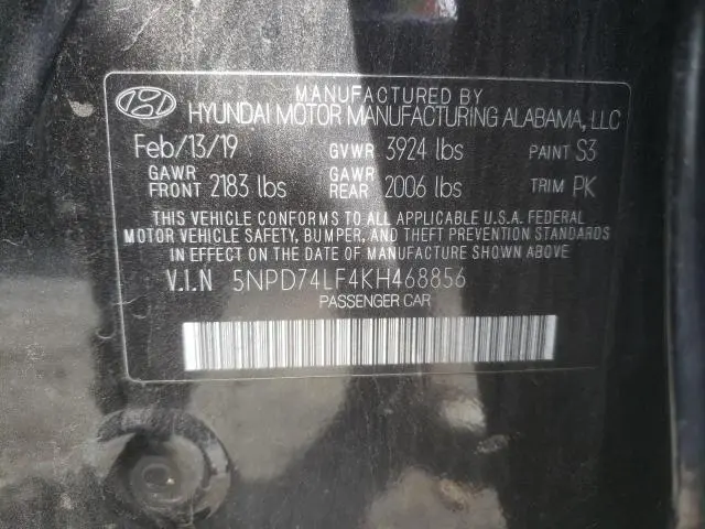 2019 HYUNDAI ELANTRA SE  