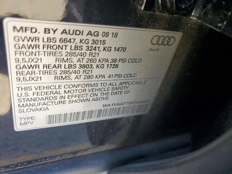 2019 AUDI Q7 PRESTIGE  