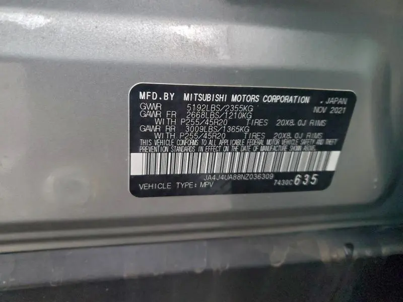 2022 MITSUBISHI OUTLANDER SE  