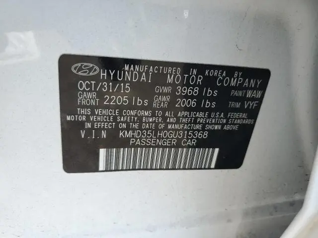 2016 HYUNDAI ELANTRA GT   