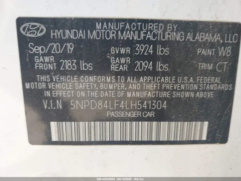 2020 HYUNDAI ELANTRA VALUE EDITION