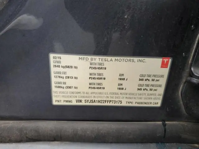 2015 TESLA MODEL S 85D  