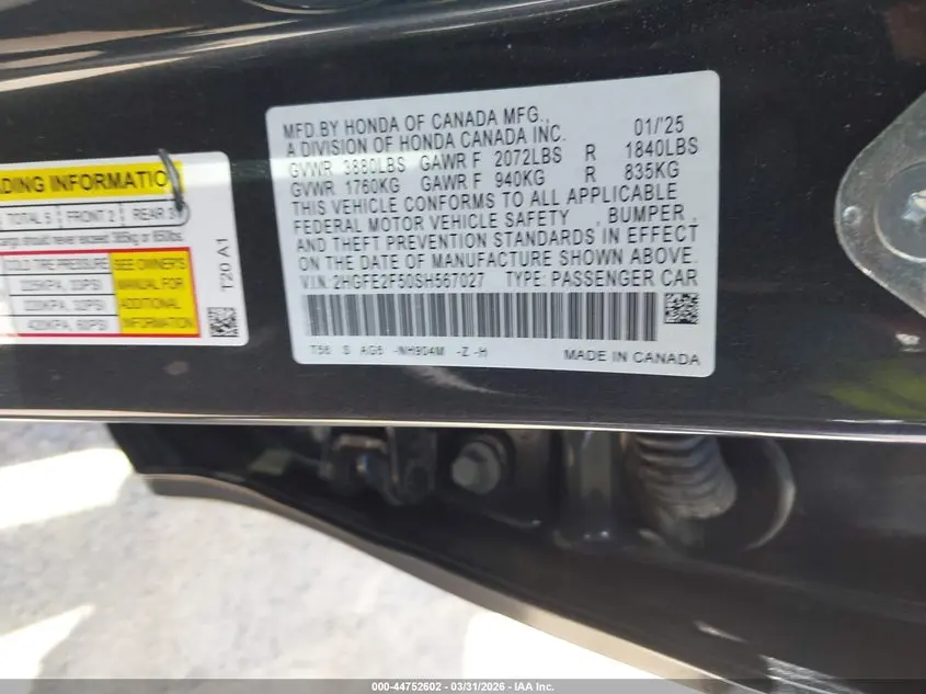 2025 HONDA CIVIC SPORT