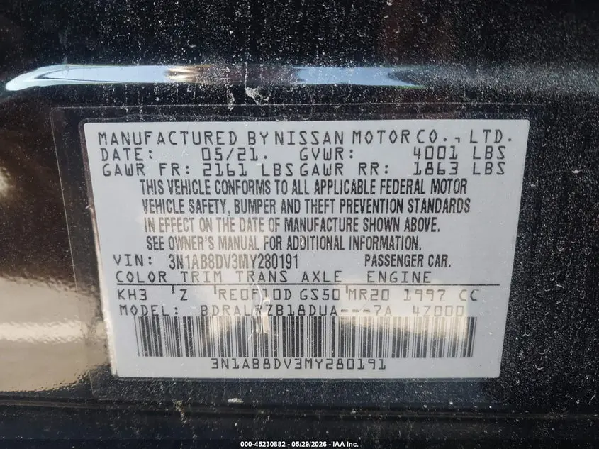 2021 NISSAN SENTRA SR XTRONIC CVT