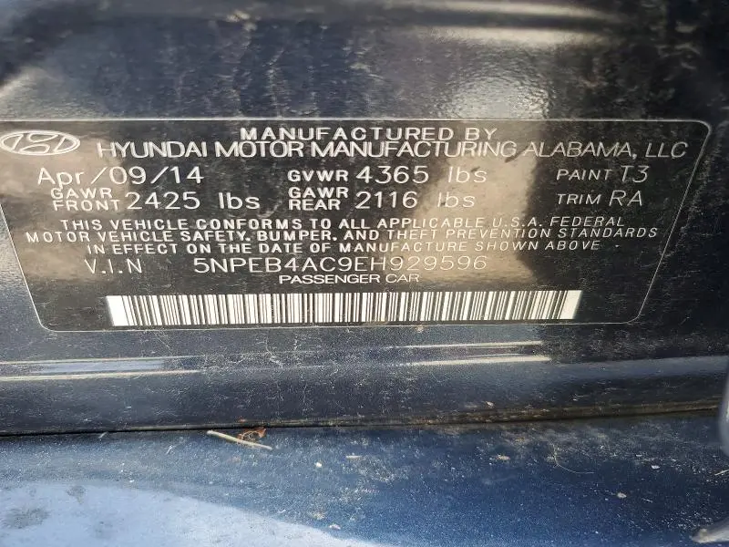 2014 HYUNDAI SONATA GLS  