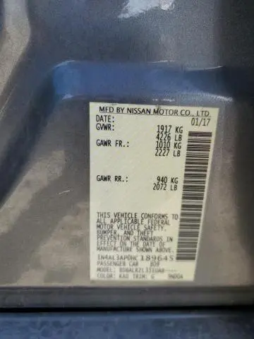 2017 NISSAN ALTIMA 2.5  