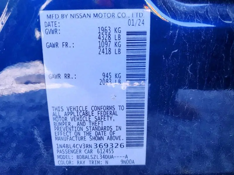 2024 NISSAN ALTIMA SR  