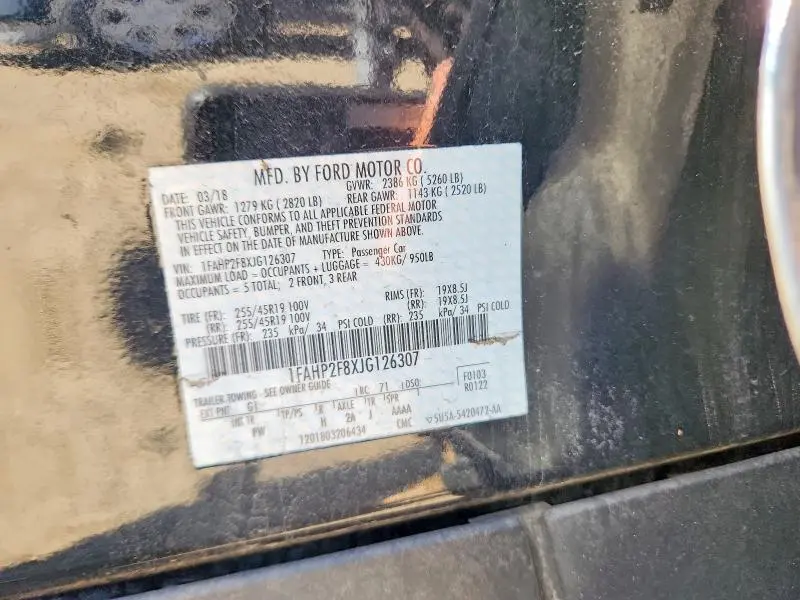2018 FORD TAURUS   