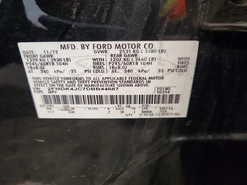2013 FORD EDGE SEL  