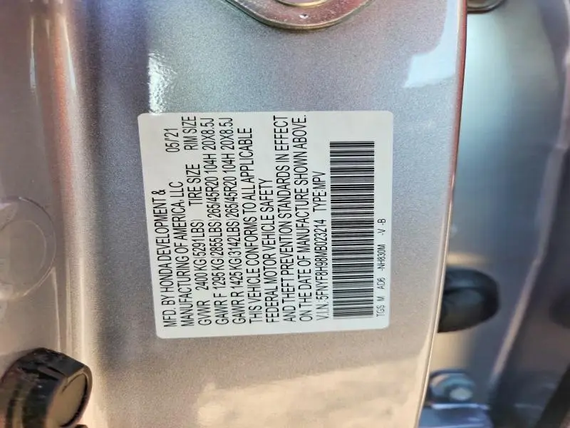 2021 HONDA PASSPORT TOURING  