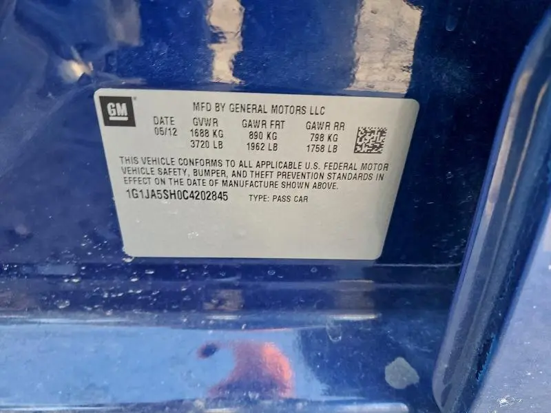 2012 CHEVROLET SONIC LS  