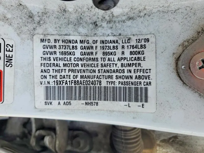 2010 HONDA CIVIC EX  