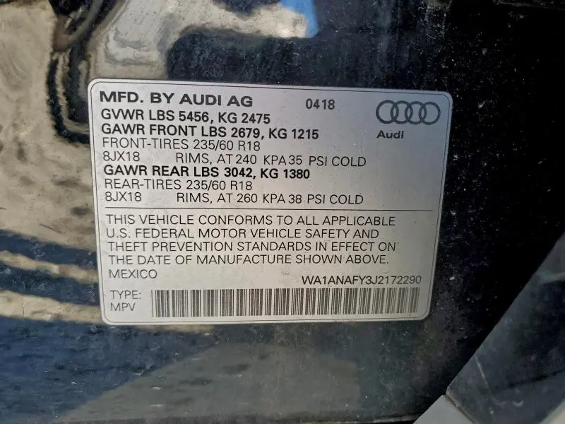 2018 AUDI Q5 PREMIUM  