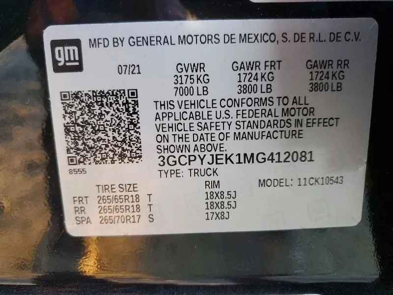 2021 CHEVROLET SILVERADO K1500 LT  