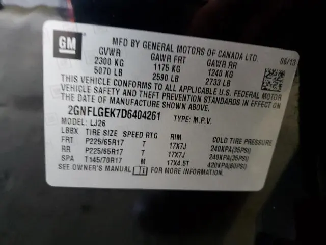 2013 CHEVROLET EQUINOX LTZ  