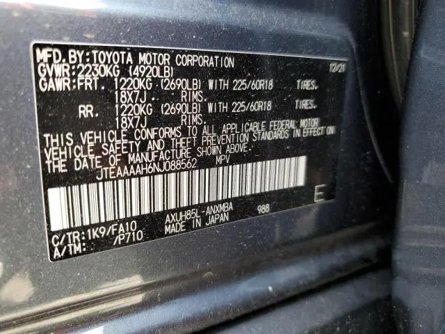 2022 TOYOTA VENZA LE  