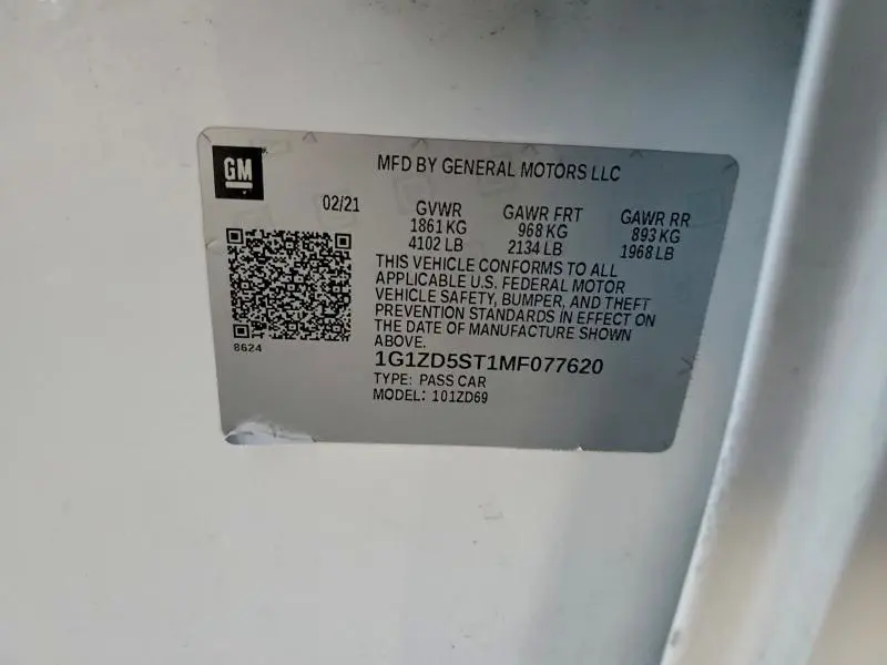 2021 CHEVROLET MALIBU LT  