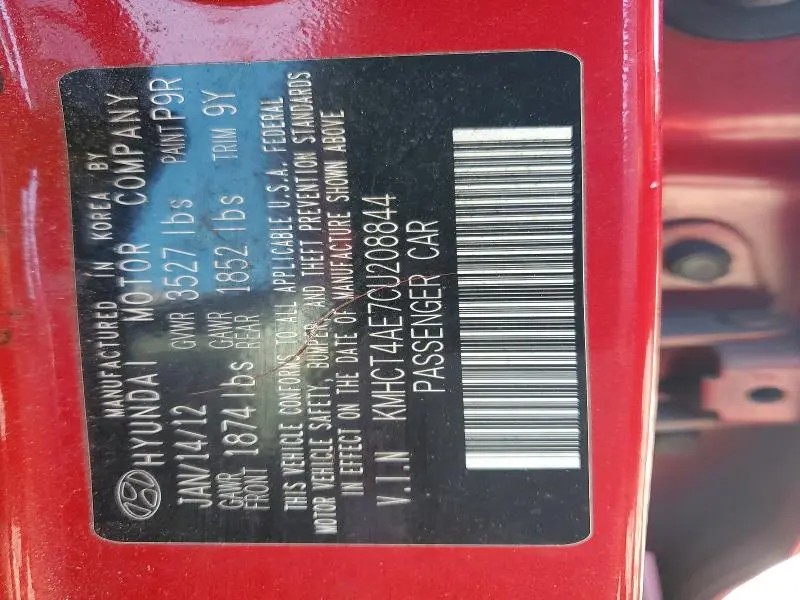 2012 HYUNDAI ACCENT GLS  