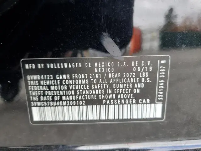2019 VOLKSWAGEN JETTA S  