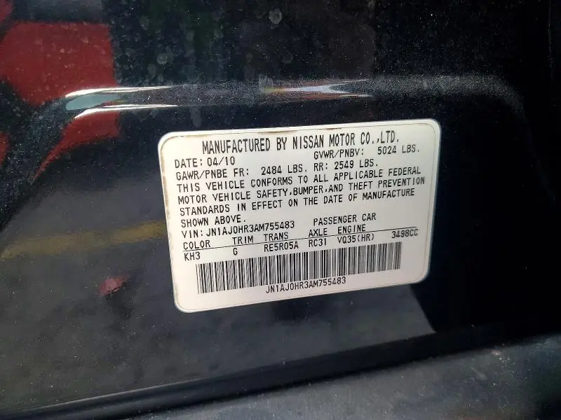 2010 INFINITI EX35 BASE  