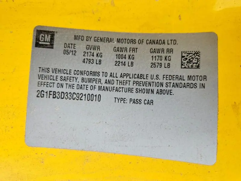 2012 CHEVROLET CAMARO LT  