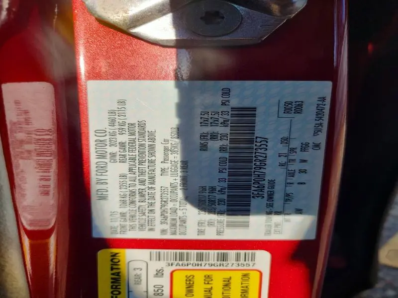 2016 FORD FUSION SE  