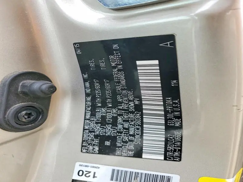 2015 TOYOTA SIENNA XLE 8-PASSENGER  