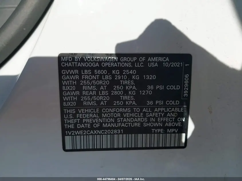 2022 VOLKSWAGEN ATLAS CROSS SPORT 3.6L V6 SE W/TECHNOLOGY