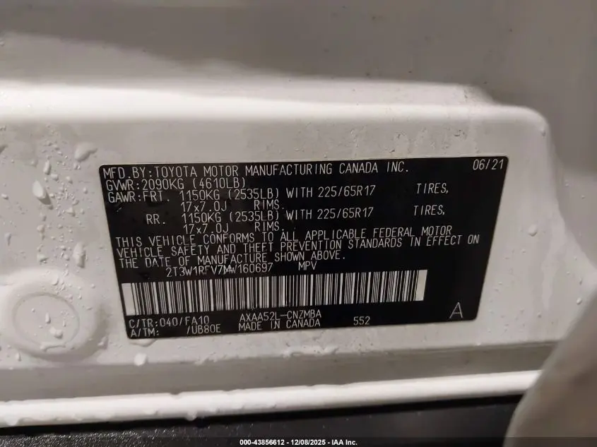 2021 TOYOTA RAV4 XLE