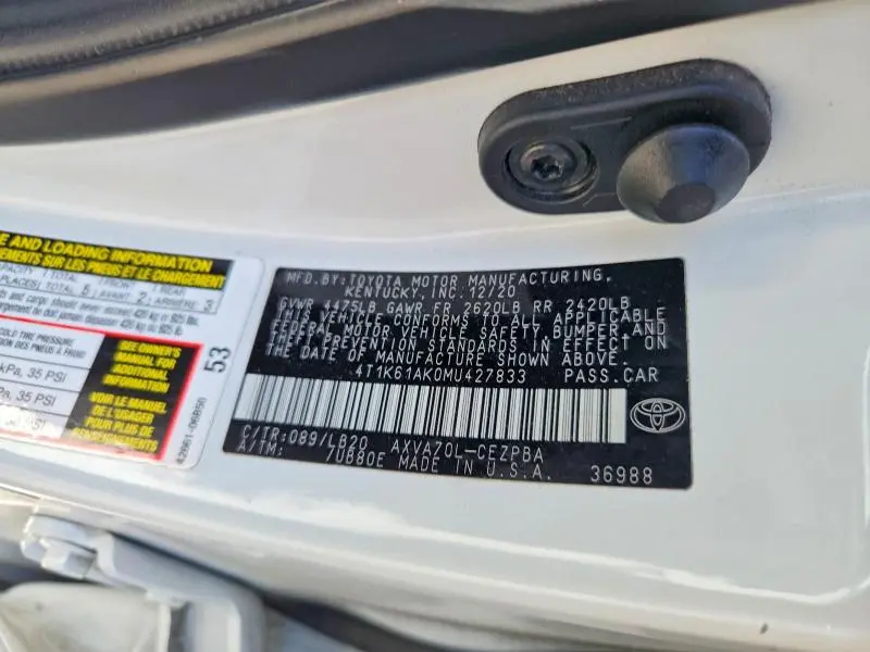 2021 TOYOTA CAMRY XSE  