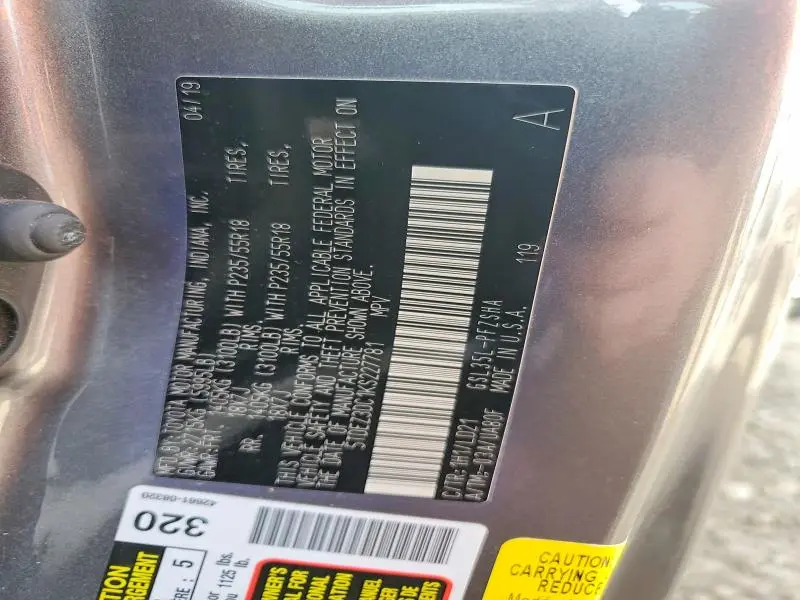 2019 TOYOTA SIENNA SE 7-PASSENGER  