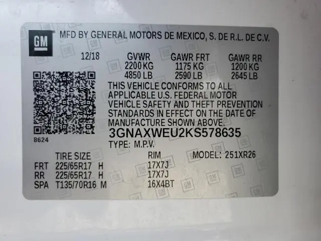 2019 CHEVROLET EQUINOX LT  