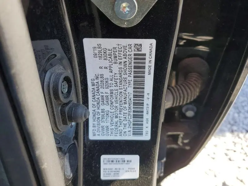 2019 HONDA CIVIC SPORT  