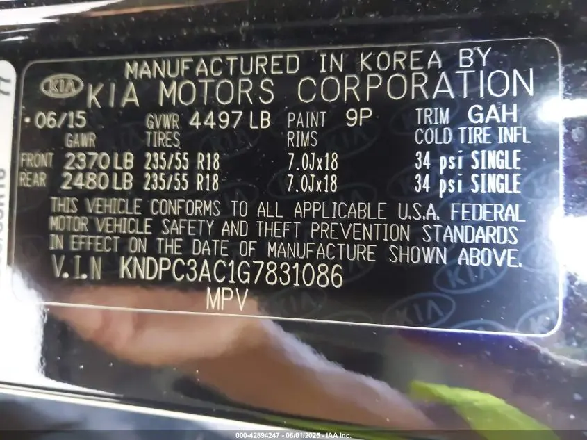 2016 KIA SPORTAGE EX