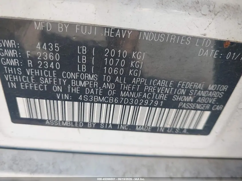 2013 SUBARU LEGACY 2.5I PREMIUM