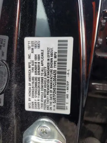 2012 HONDA CROSSTOUR EXL  