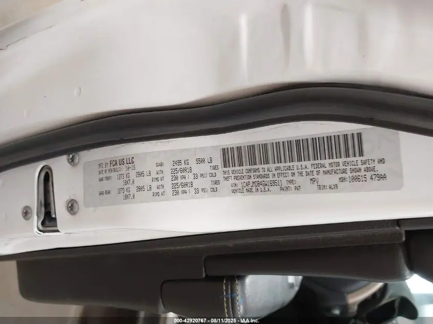 2016 JEEP CHEROKEE LIMITED