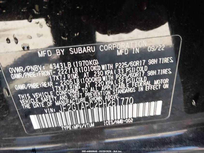 2023 SUBARU CROSSTREK PREMIUM