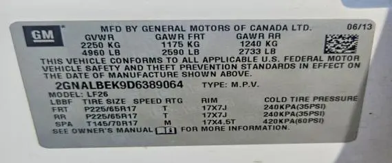 2013 CHEVROLET EQUINOX LS  