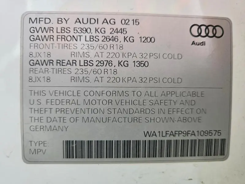 2015 AUDI Q5 PREMIUM PLUS  