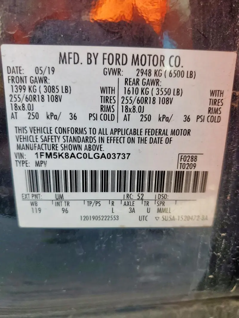 2020 FORD EXPLORER POLICE INTERCEPTOR  